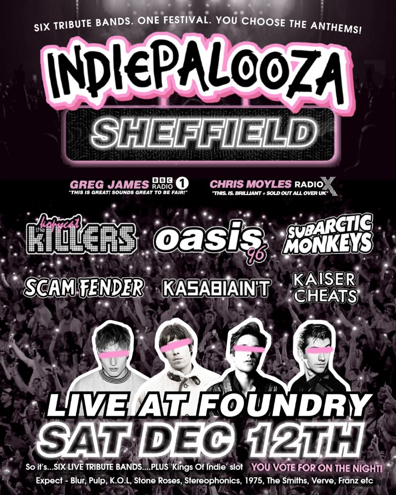 Indiepalooza: Indie Tribute Festival poster at Foundry
